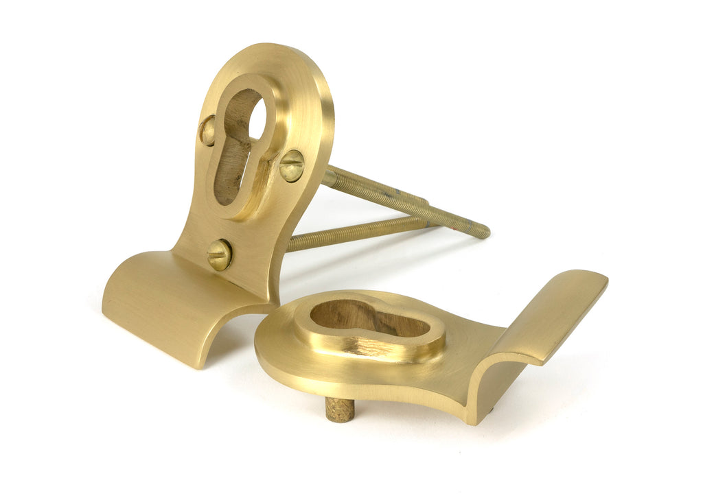 From The Anvil's Satin Brass 50mm Euro Door Pull (Back to Back Fixings)