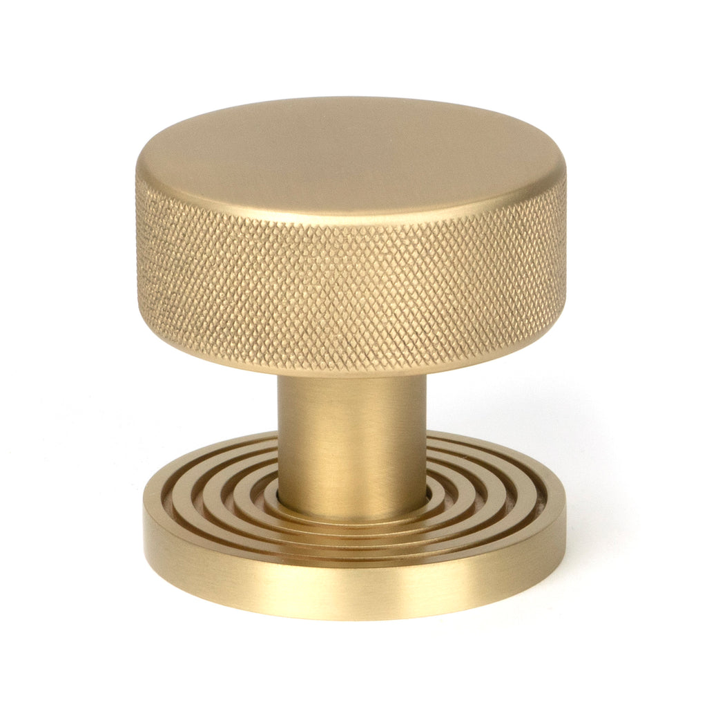 From The Anvil's Satin Brass Brompton Mortice/Rim Knob Set