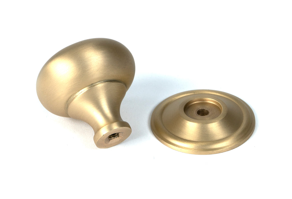 From The Anvil's Satin Brass Mushroom Cabinet Knob