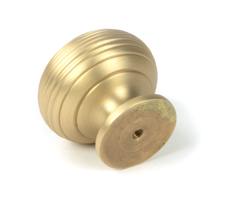 From The Anvil's Satin Brass Beehive Cabinet Knob