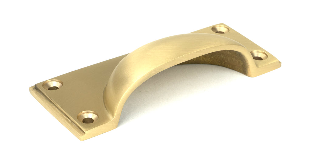 From The Anvil's Satin Brass Art Deco Drawer Pull