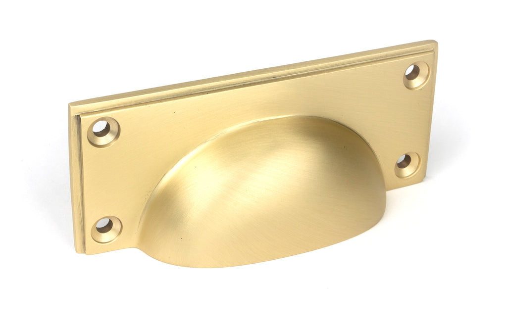 From The Anvil's Satin Brass Art Deco Drawer Pull