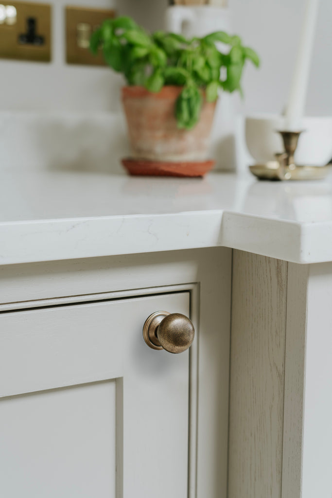 From The Anvil's Burnished Brass Mushroom Cabinet Knob