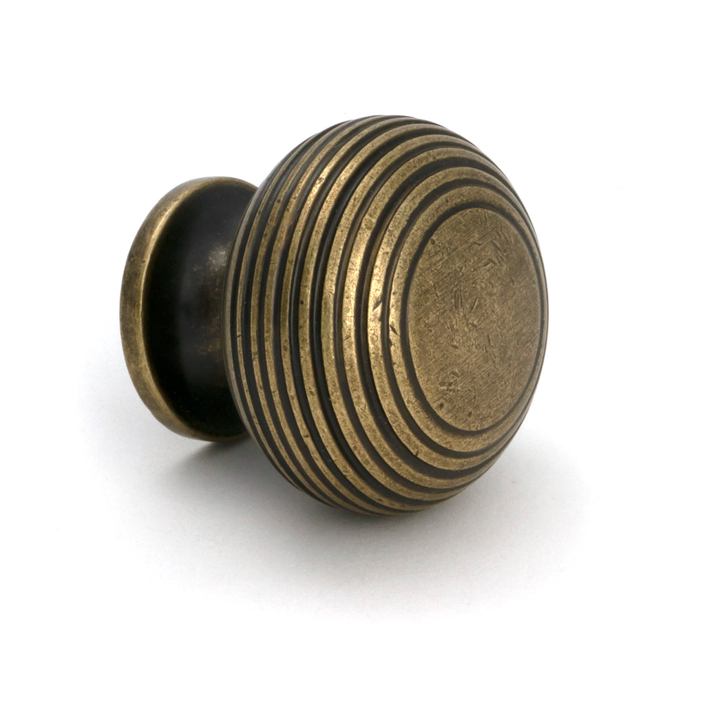 From The Anvil's Burnished Brass Beehive Cabinet Knob