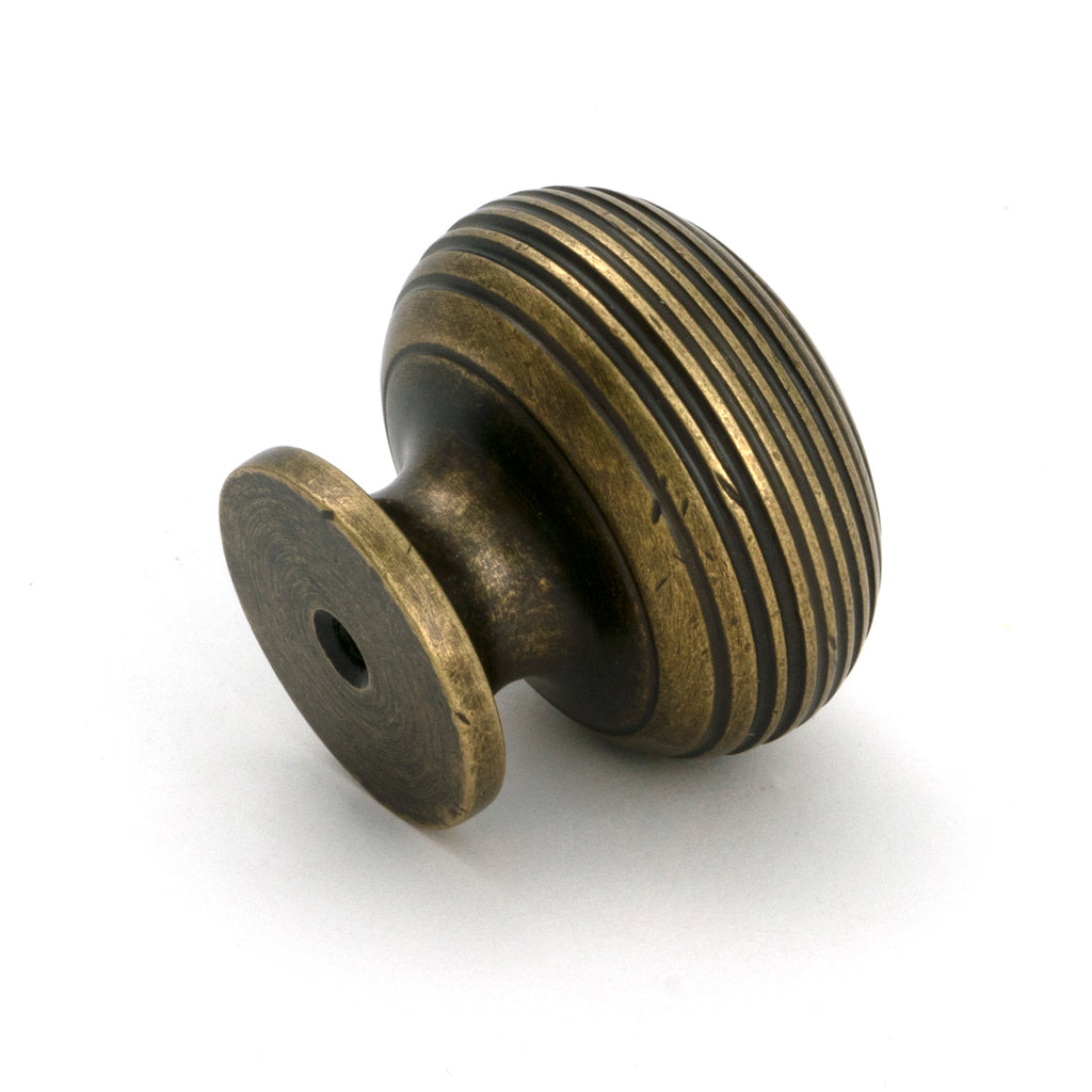 From The Anvil's Burnished Brass Beehive Cabinet Knob