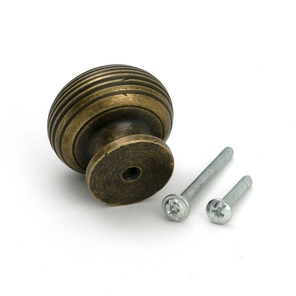 From The Anvil's Burnished Brass Beehive Cabinet Knob