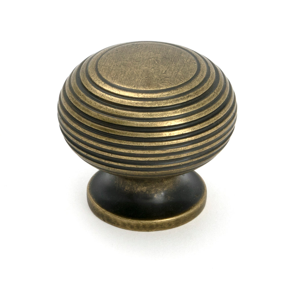 From The Anvil's Burnished Brass Beehive Cabinet Knob