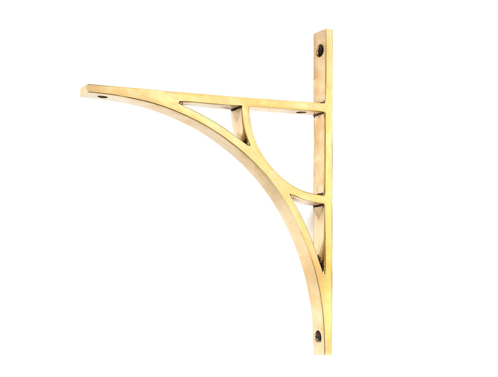 From The Anvil's Aged Brass Tyne Shelf Bracket