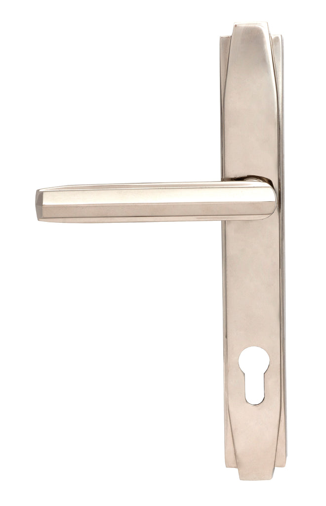 From The Anvil's Polished Nickel Art Deco Slimline Lever Espag. Lock Set