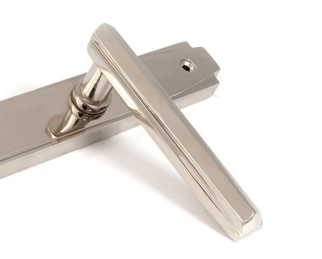 From The Anvil's Polished Nickel Art Deco Slimline Lever Espag. Lock Set