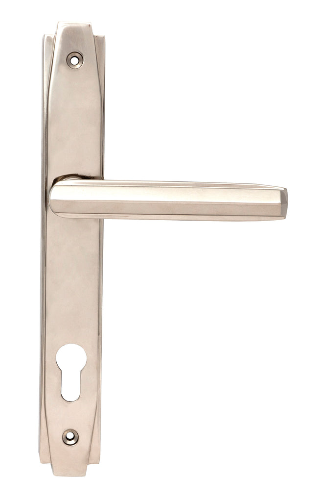 From The Anvil's Polished Nickel Art Deco Slimline Lever Espag. Lock Set