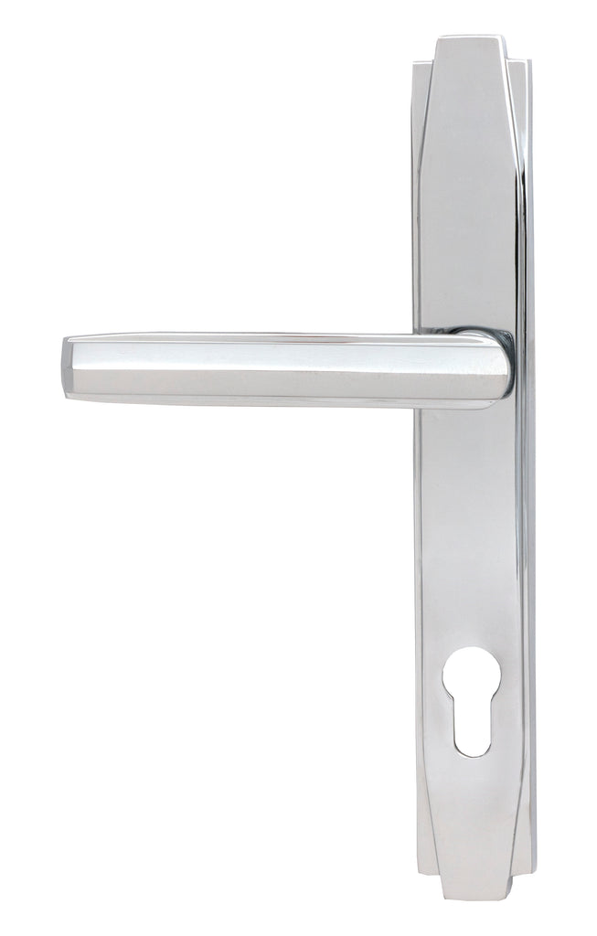 From The Anvil's Polished Chrome Art Deco Slimline Lever Espag. Lock Set