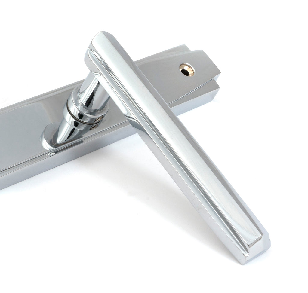 From The Anvil's Polished Chrome Art Deco Slimline Lever Espag. Lock Set