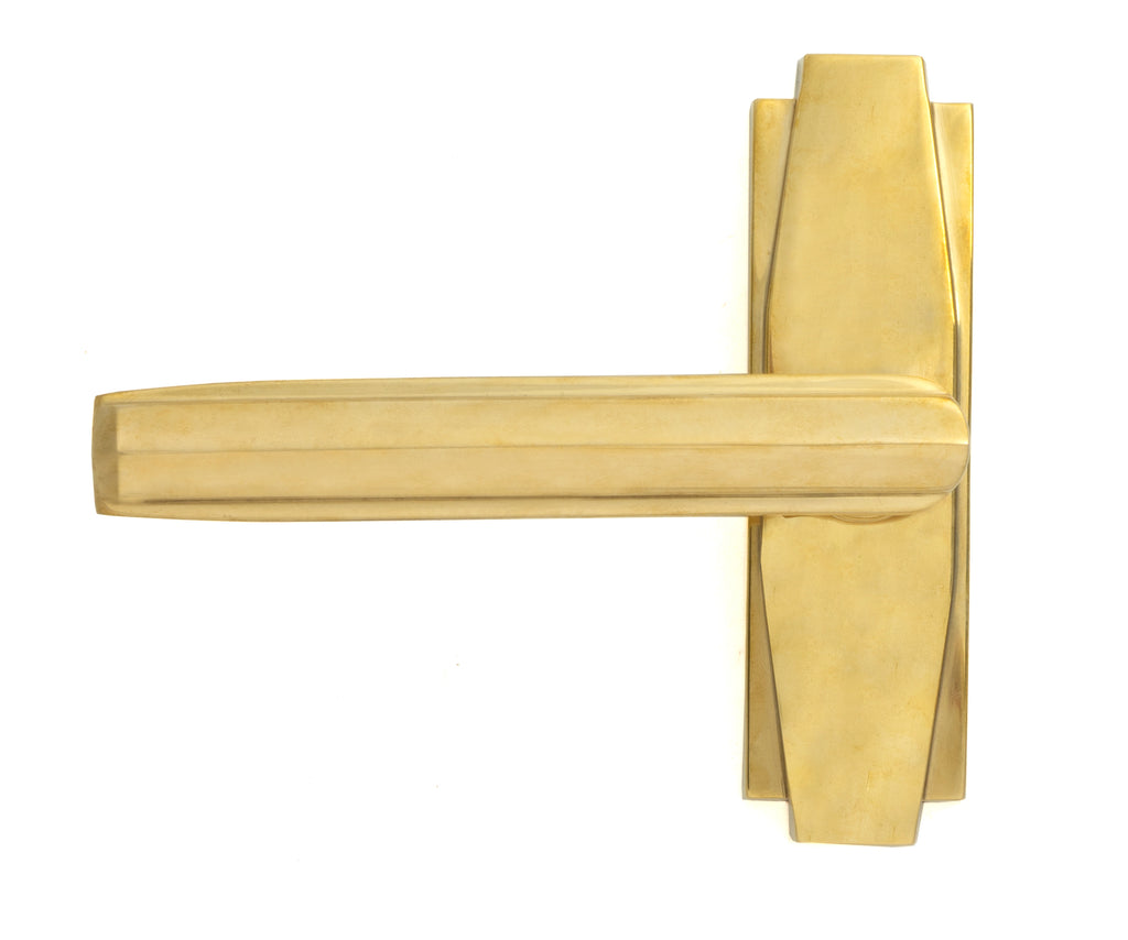 From The Anvil's Polished Brass Art Deco Lever on Rose Set