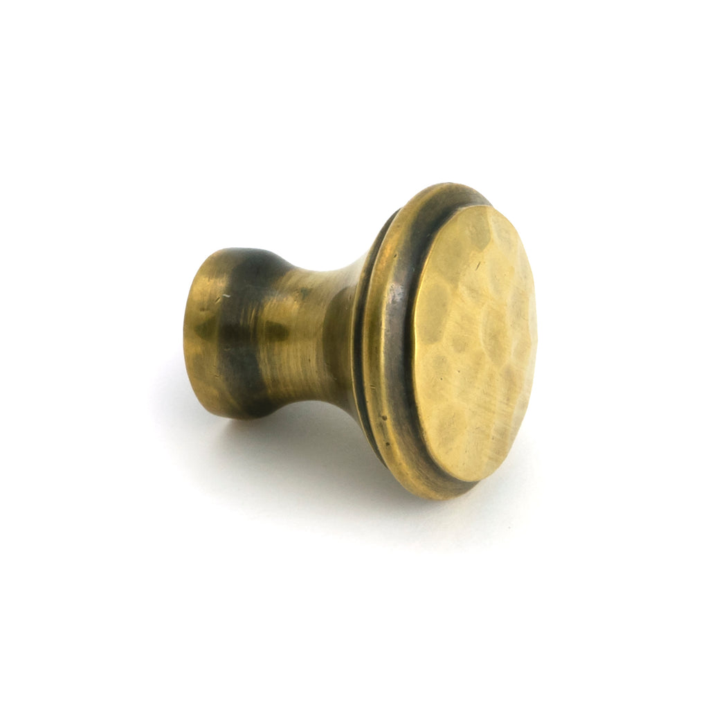 From The Anvil's Aged Brass Hammered Cabinet Knob