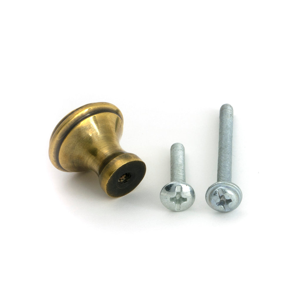 From The Anvil's Aged Brass Hammered Cabinet Knob