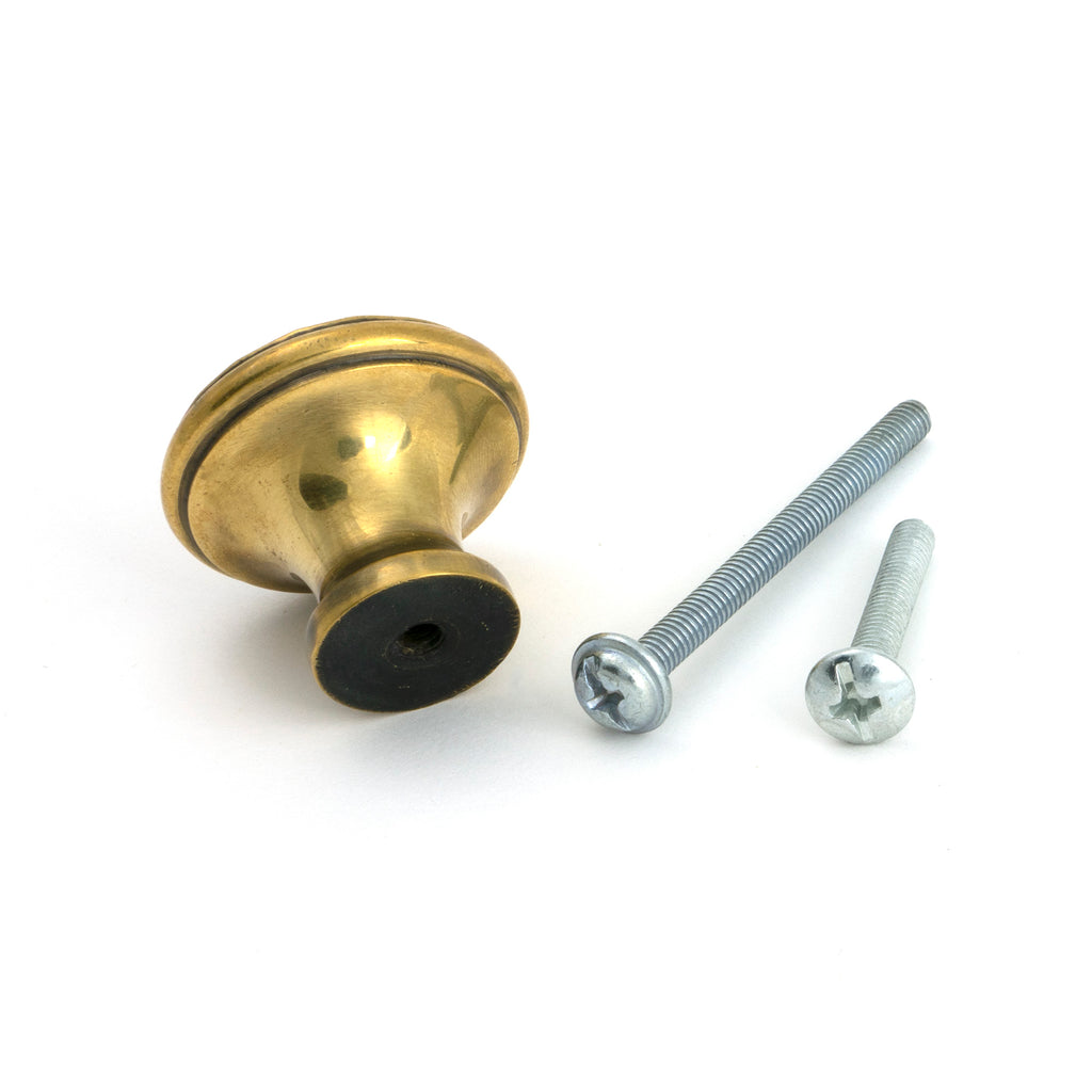 From The Anvil's Aged Brass Hammered Cabinet Knob