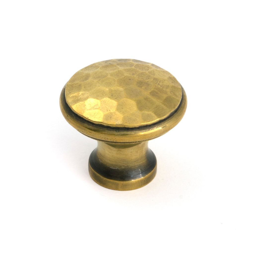 From The Anvil's Aged Brass Hammered Cabinet Knob