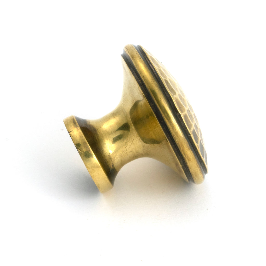 From The Anvil's Aged Brass Hammered Cabinet Knob