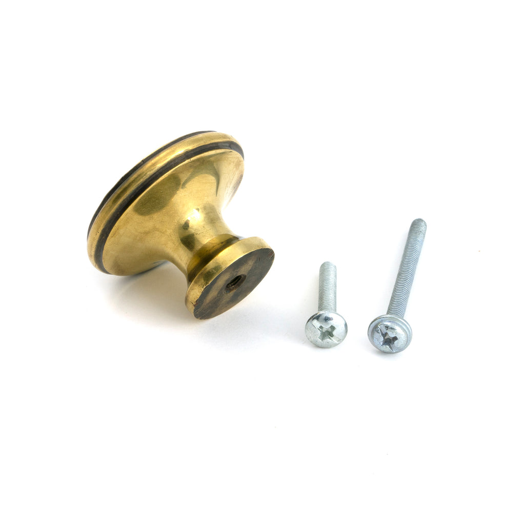 From The Anvil's Aged Brass Hammered Cabinet Knob