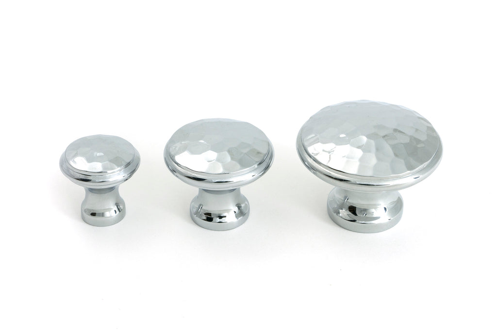 From The Anvil's Polished Chrome Hammered Cabinet Knob