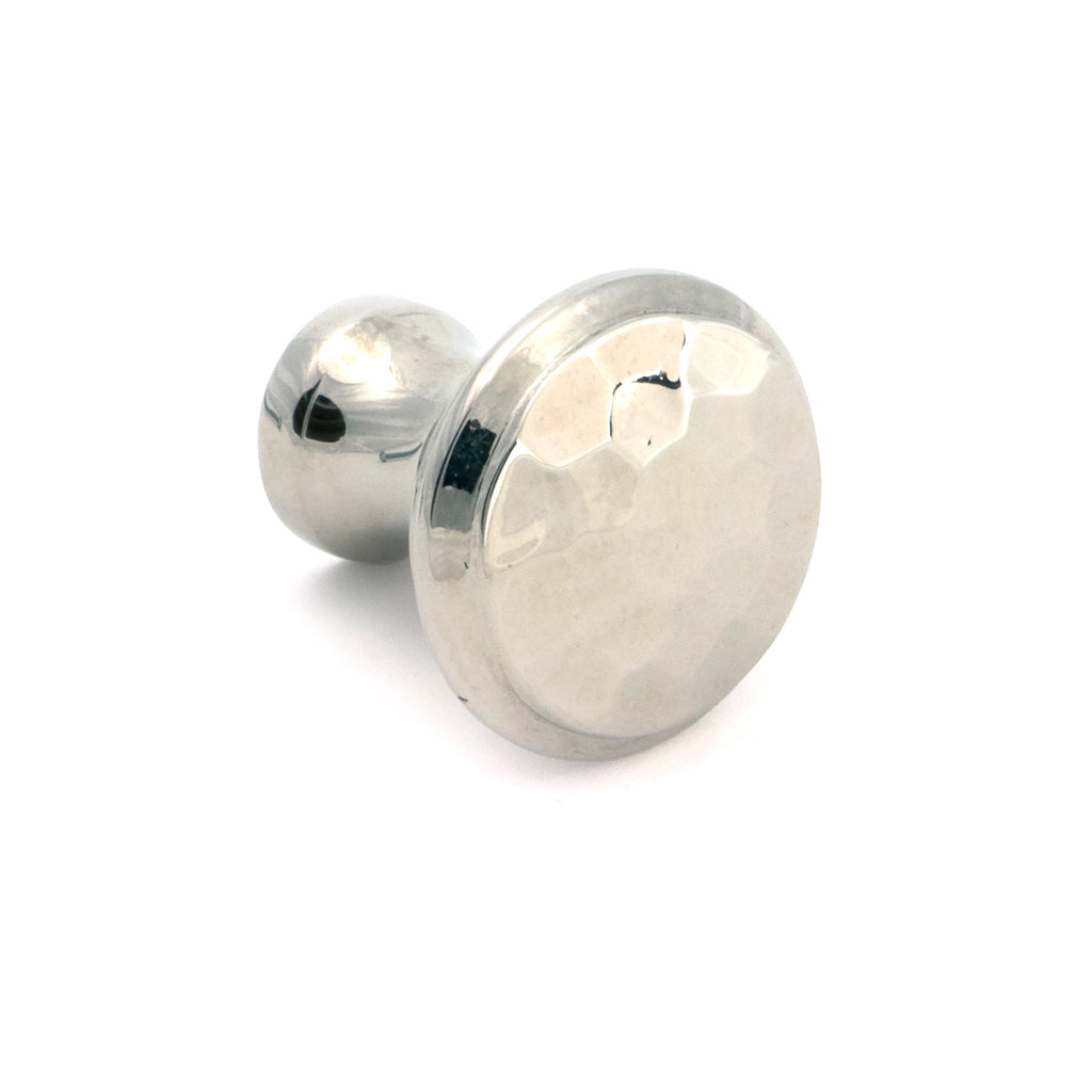 From The Anvil's Polished Nickel Hammered Cabinet Knob