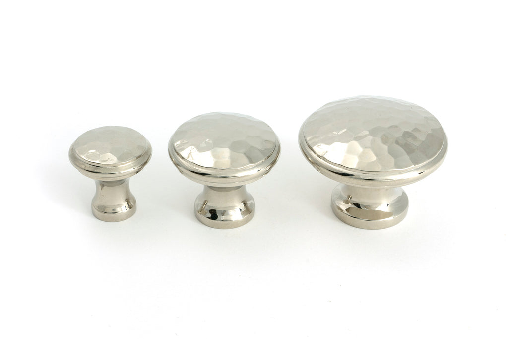 From The Anvil's Polished Nickel Hammered Cabinet Knob