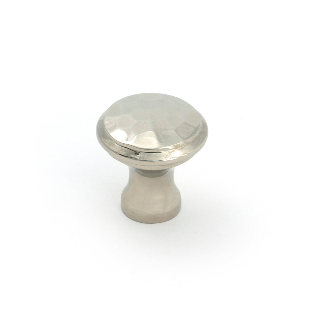 From The Anvil's Polished Nickel Hammered Cabinet Knob