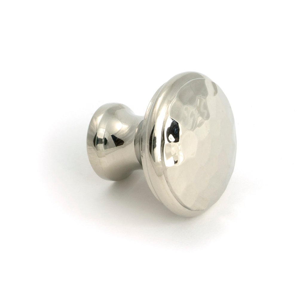 From The Anvil's Polished Nickel Hammered Cabinet Knob