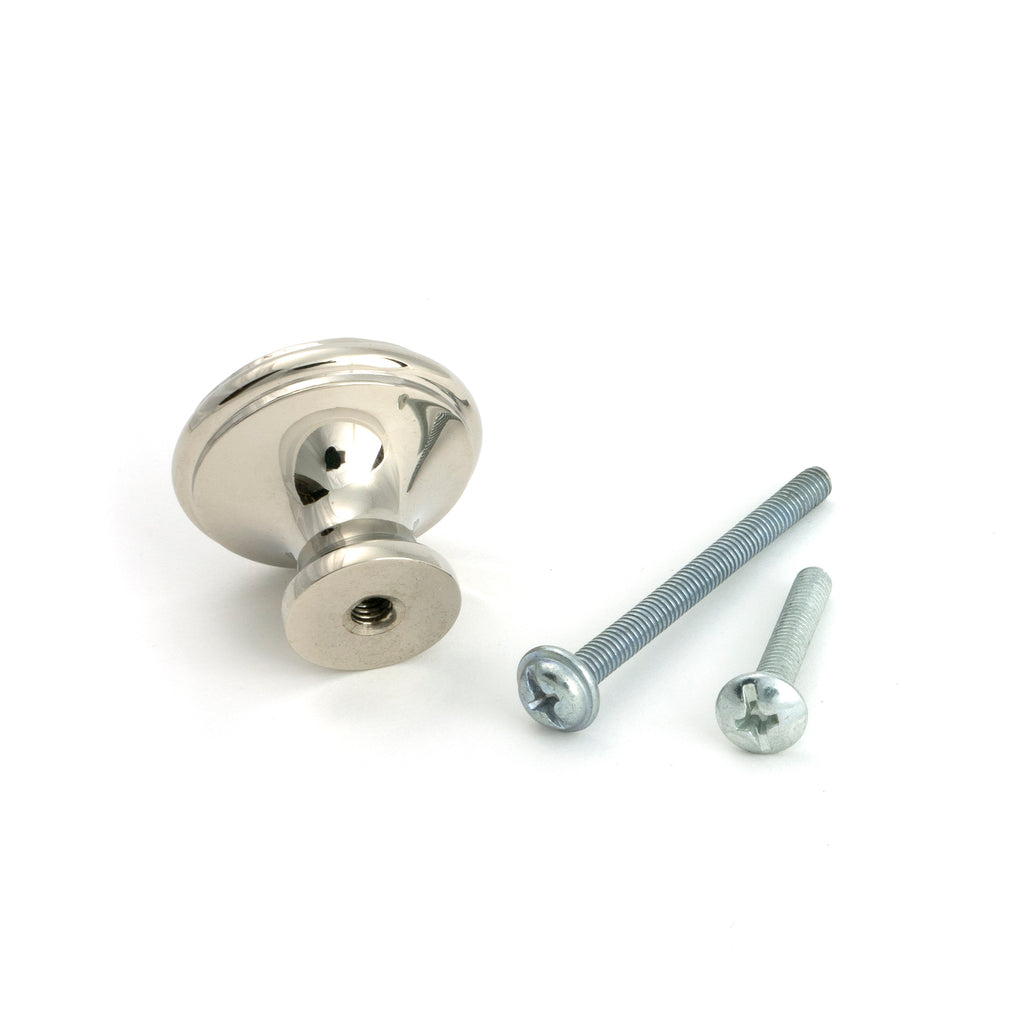 From The Anvil's Polished Nickel Hammered Cabinet Knob