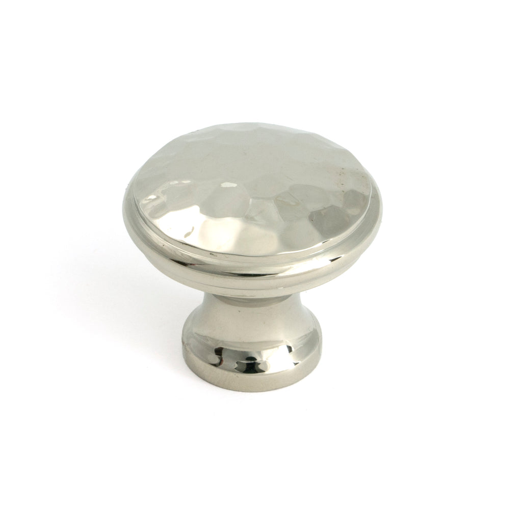 From The Anvil's Polished Nickel Hammered Cabinet Knob