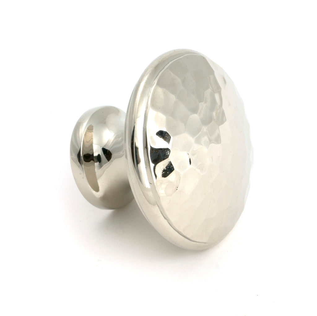 From The Anvil's Polished Nickel Hammered Cabinet Knob