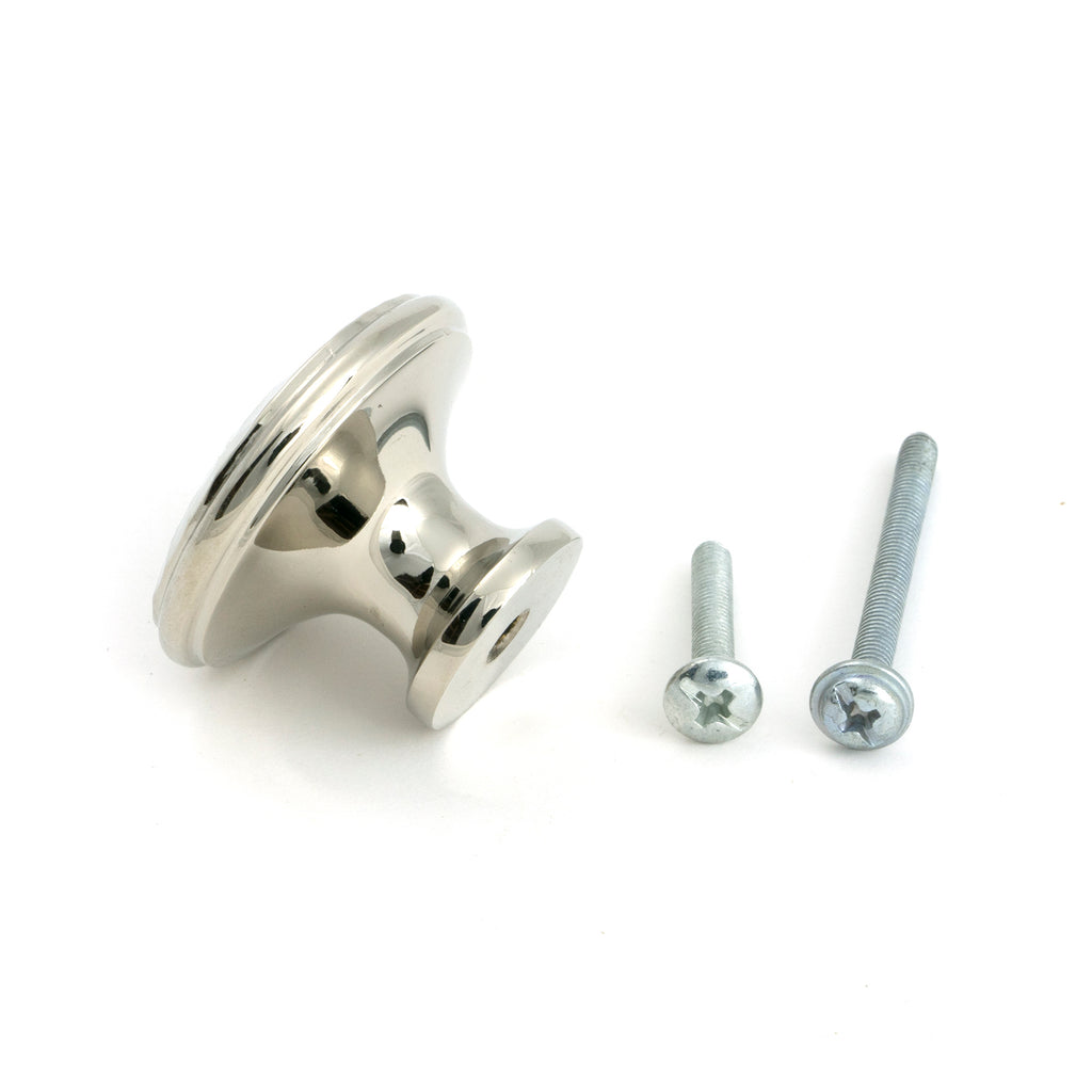 From The Anvil's Polished Nickel Hammered Cabinet Knob