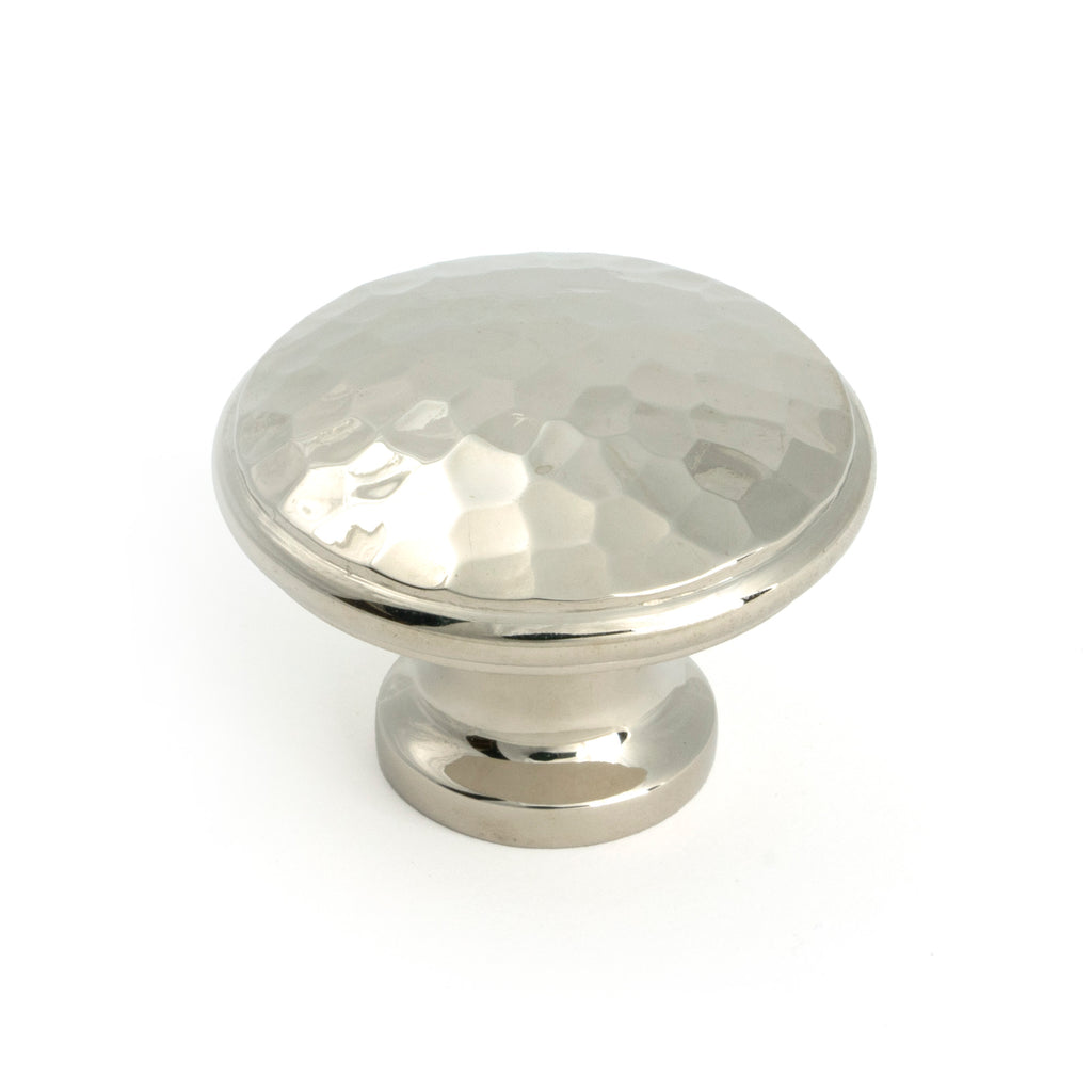 From The Anvil's Polished Nickel Hammered Cabinet Knob