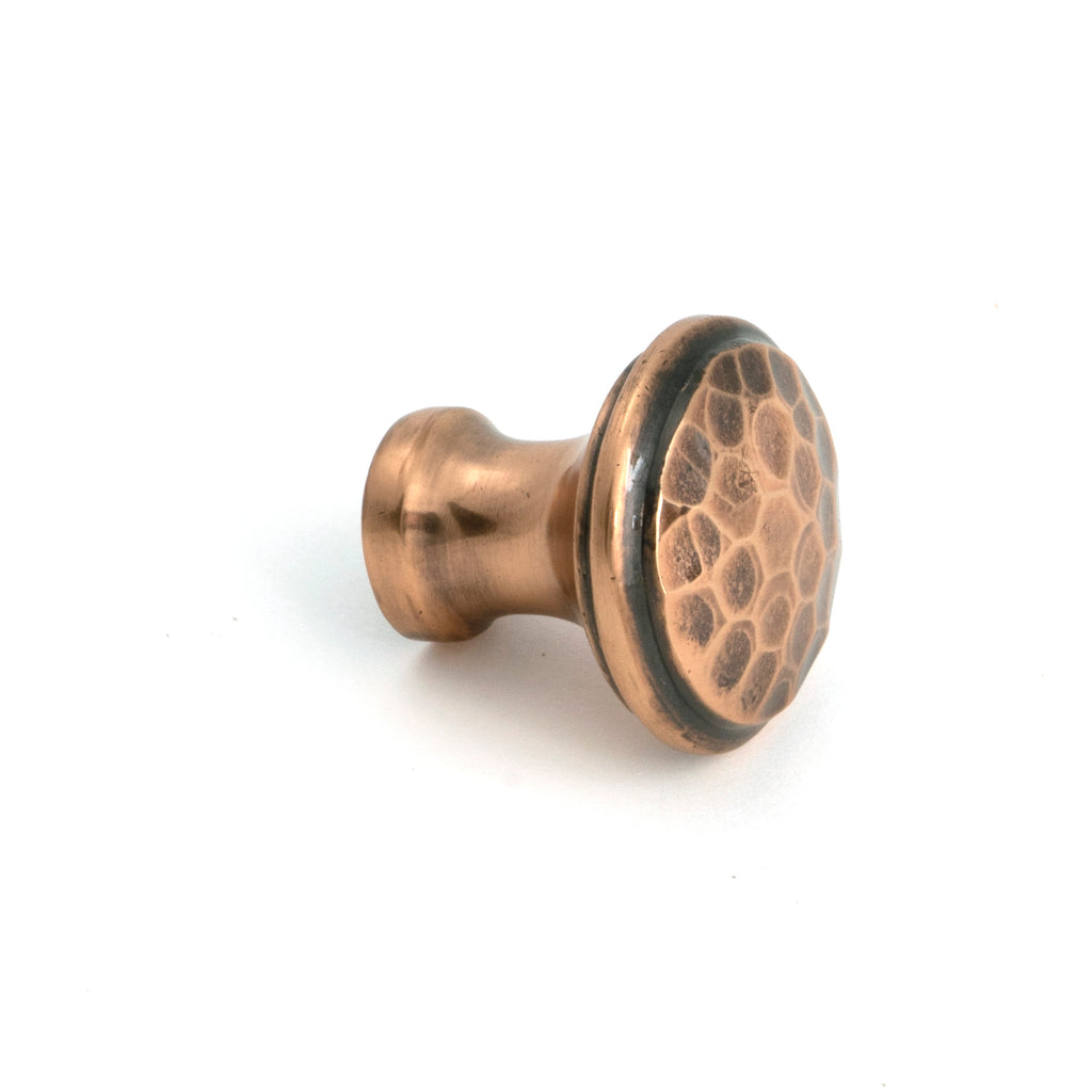 From The Anvil's Polished Bronze Hammered Cabinet Knob