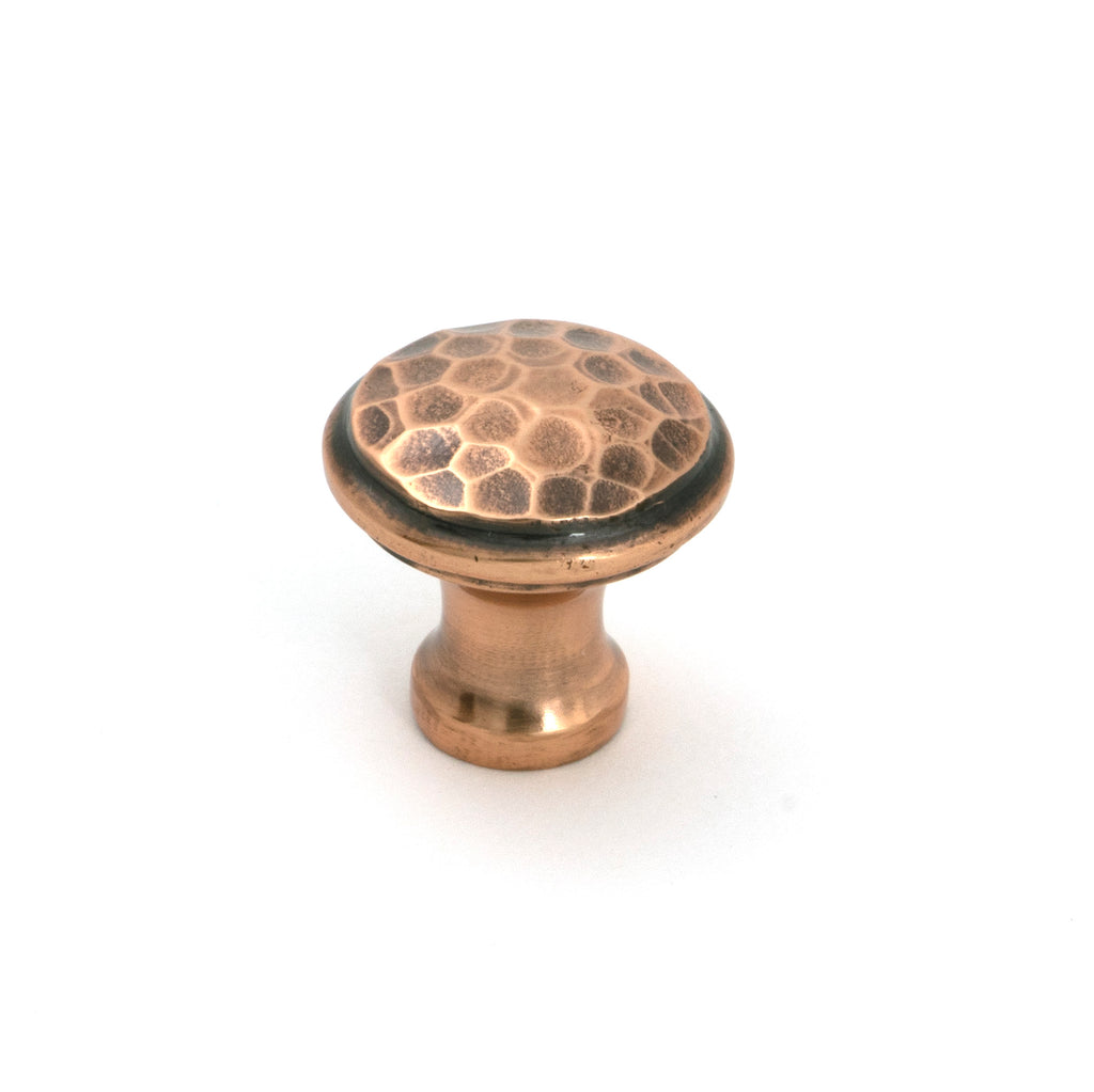 From The Anvil's Polished Bronze Hammered Cabinet Knob