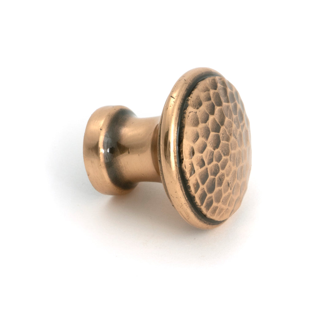 From The Anvil's Polished Bronze Hammered Cabinet Knob