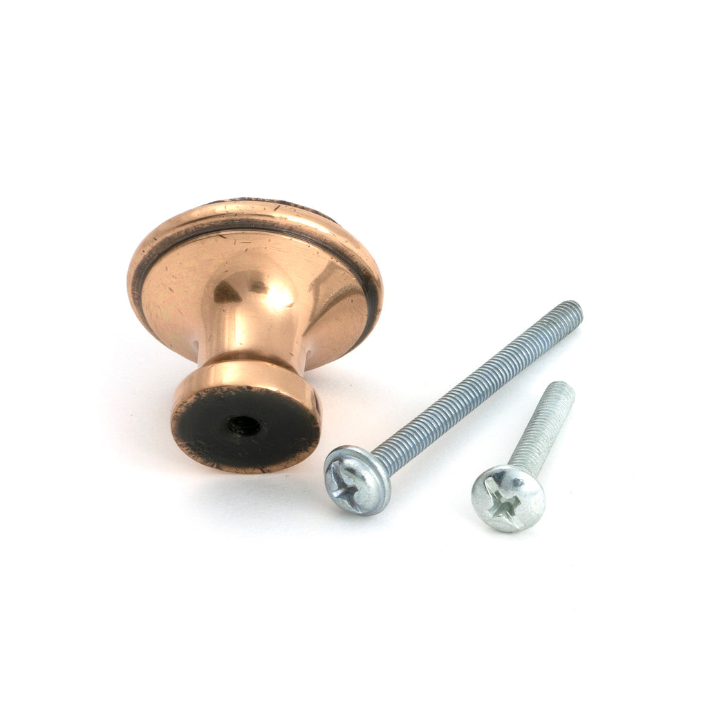 From The Anvil's Polished Bronze Hammered Cabinet Knob