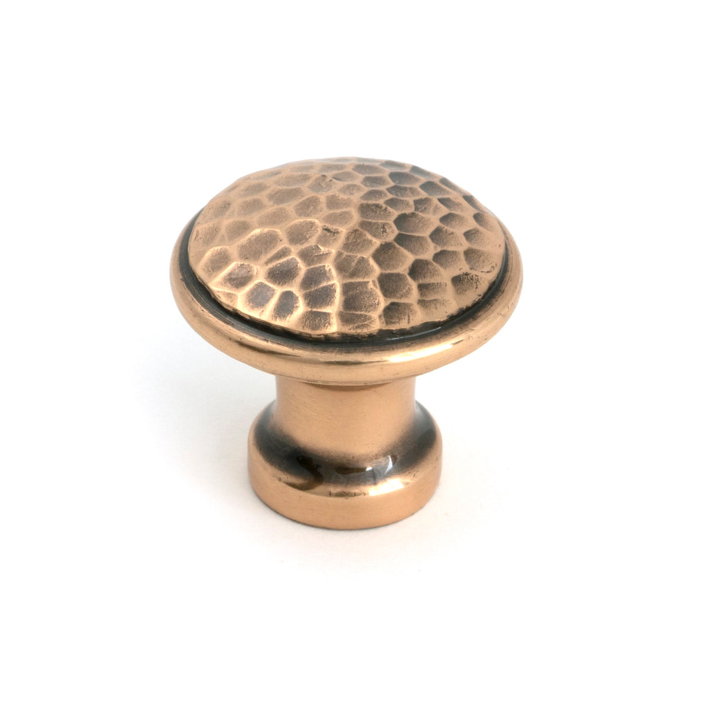 From The Anvil's Polished Bronze Hammered Cabinet Knob