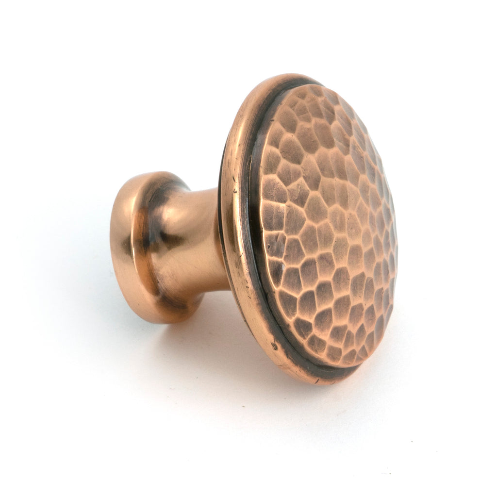 From The Anvil's Polished Bronze Hammered Cabinet Knob