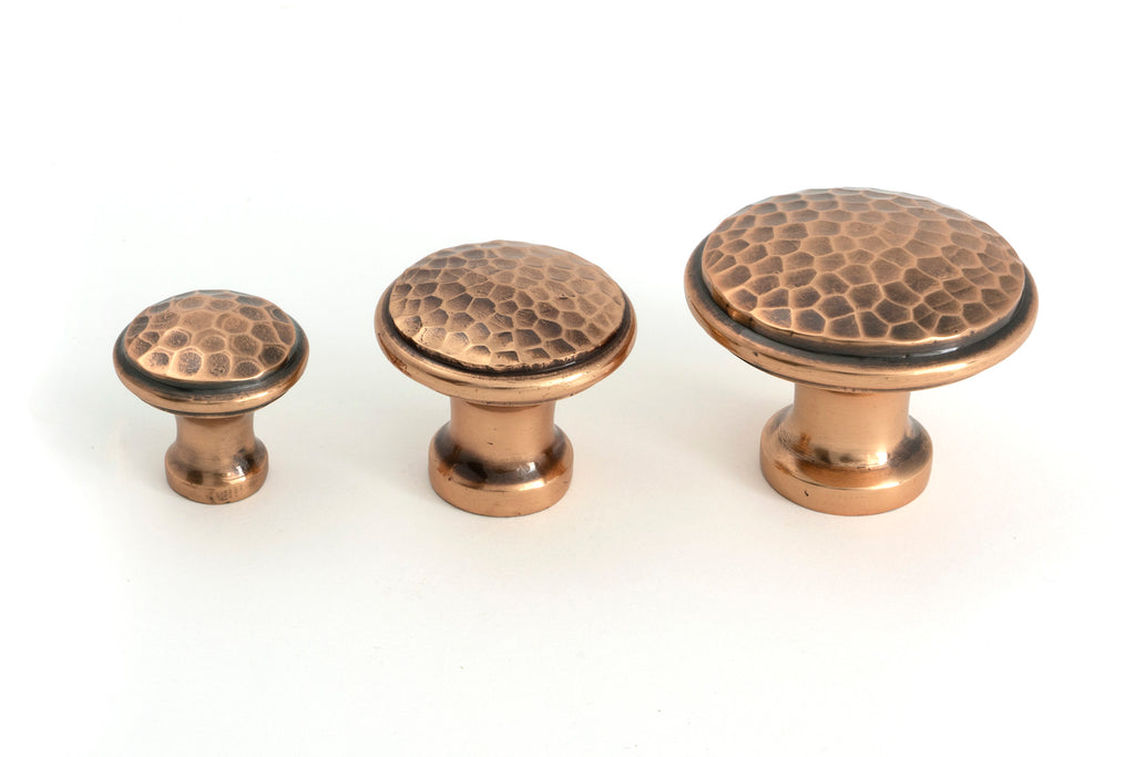 From The Anvil's Polished Bronze Hammered Cabinet Knob