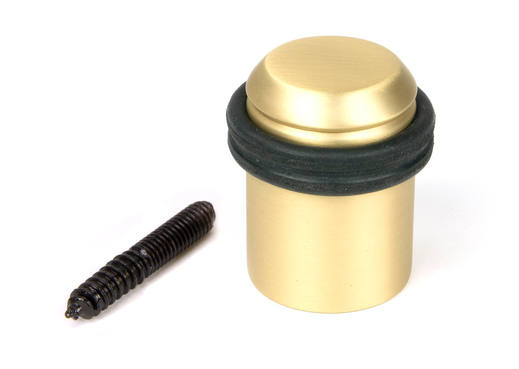 From The Anvil's Satin Brass Floor Mounted Door Stop