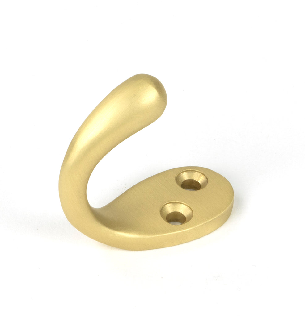 From The Anvil's Satin Brass Celtic Single Robe Hook