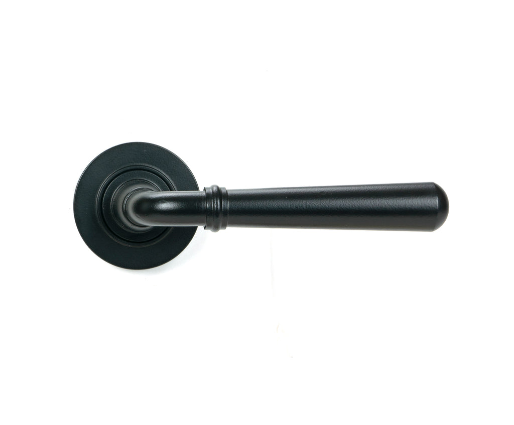 From The Anvil's Matt Black Newbury Lever on Rose Set (Unsprung)