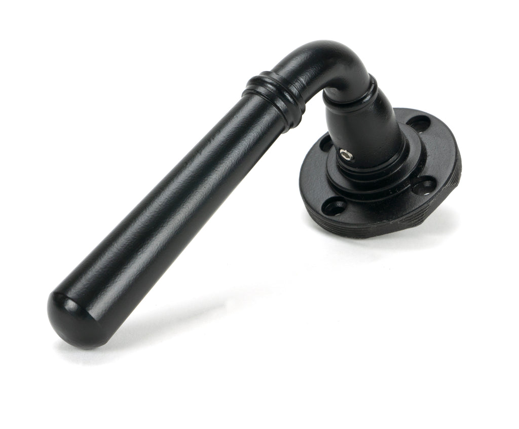 From The Anvil's Matt Black Newbury Lever on Rose Set (Unsprung)