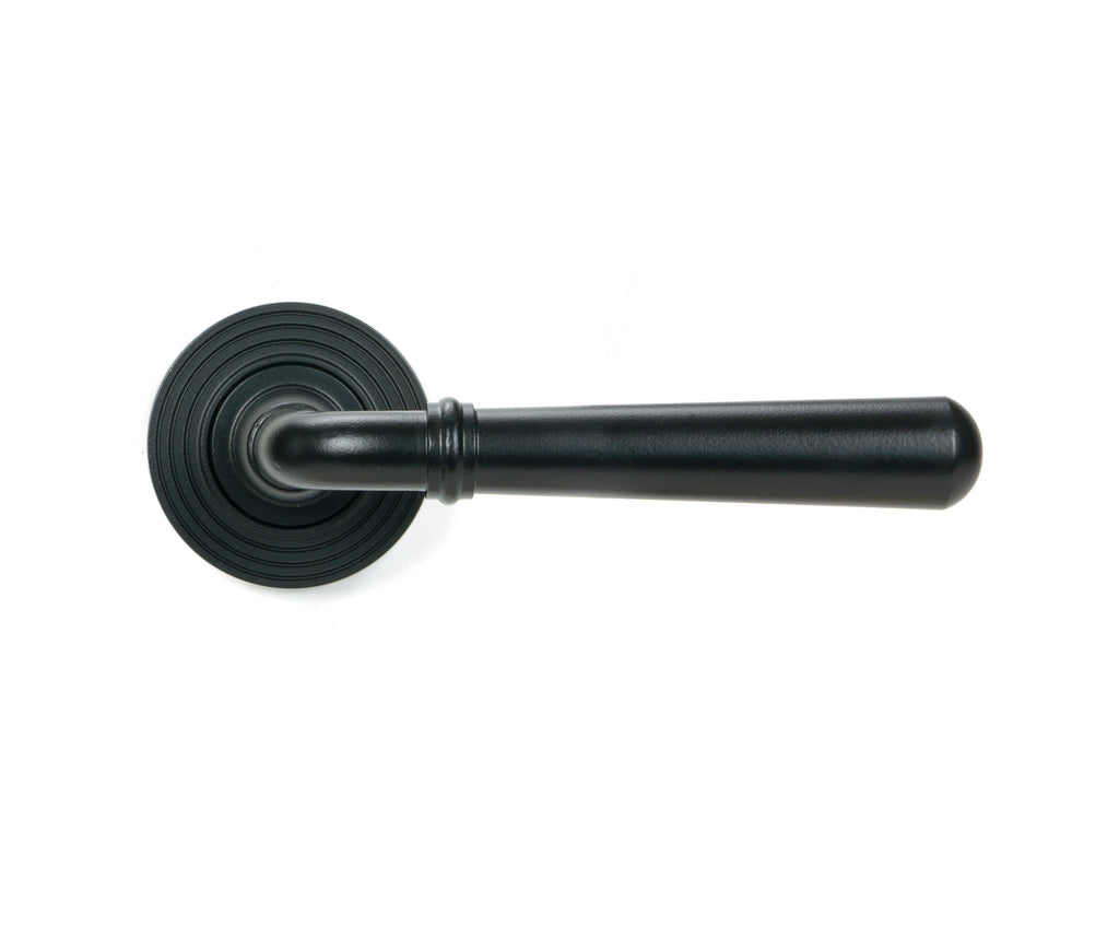 From The Anvil's Matt Black Newbury Lever on Rose Set (Unsprung)