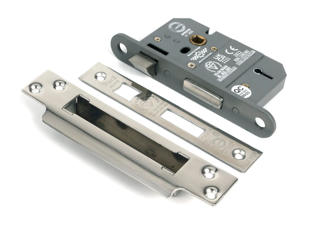 From The Anvil's Polished Chrome 5 Lever BS Sash Lock