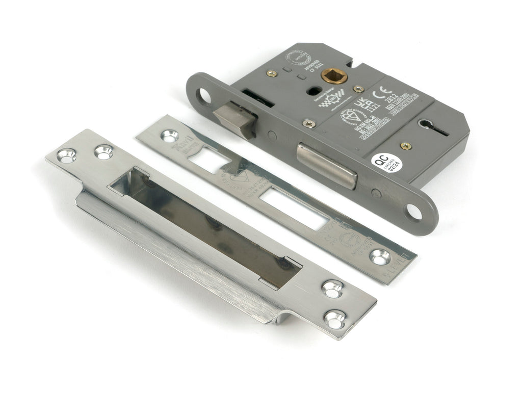 From The Anvil's Polished Stainless Steel 5 Lever BS Sash Lock