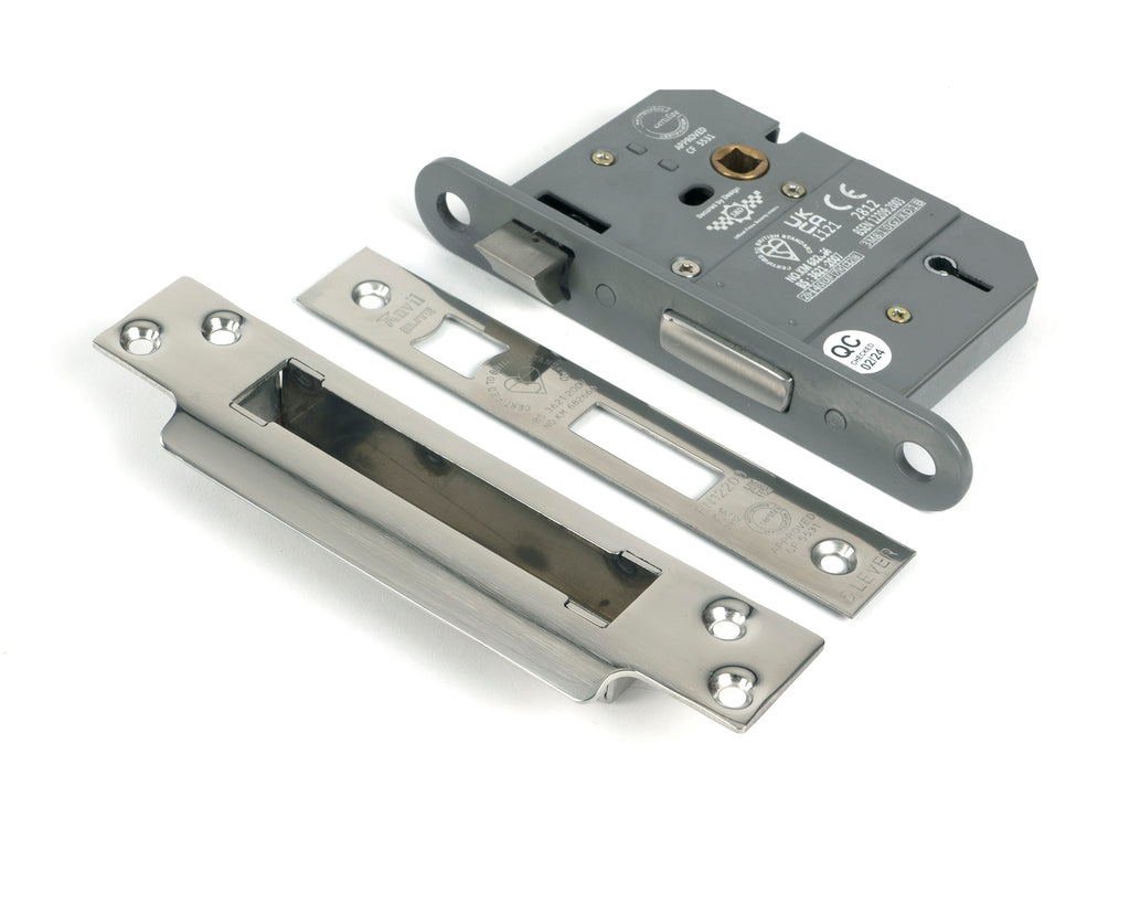 From The Anvil's Polished Chrome 5 Lever BS Sash Lock KA