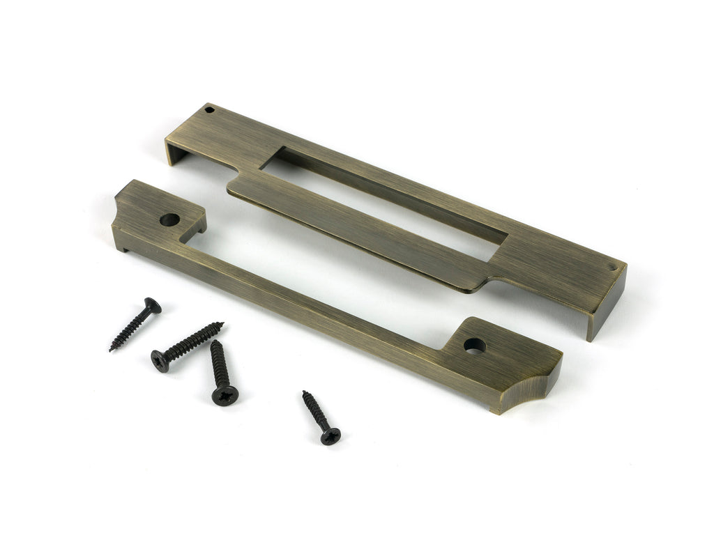 From The Anvil's Aged Brass  ½" Rebate Kit for Euro Sash Lock